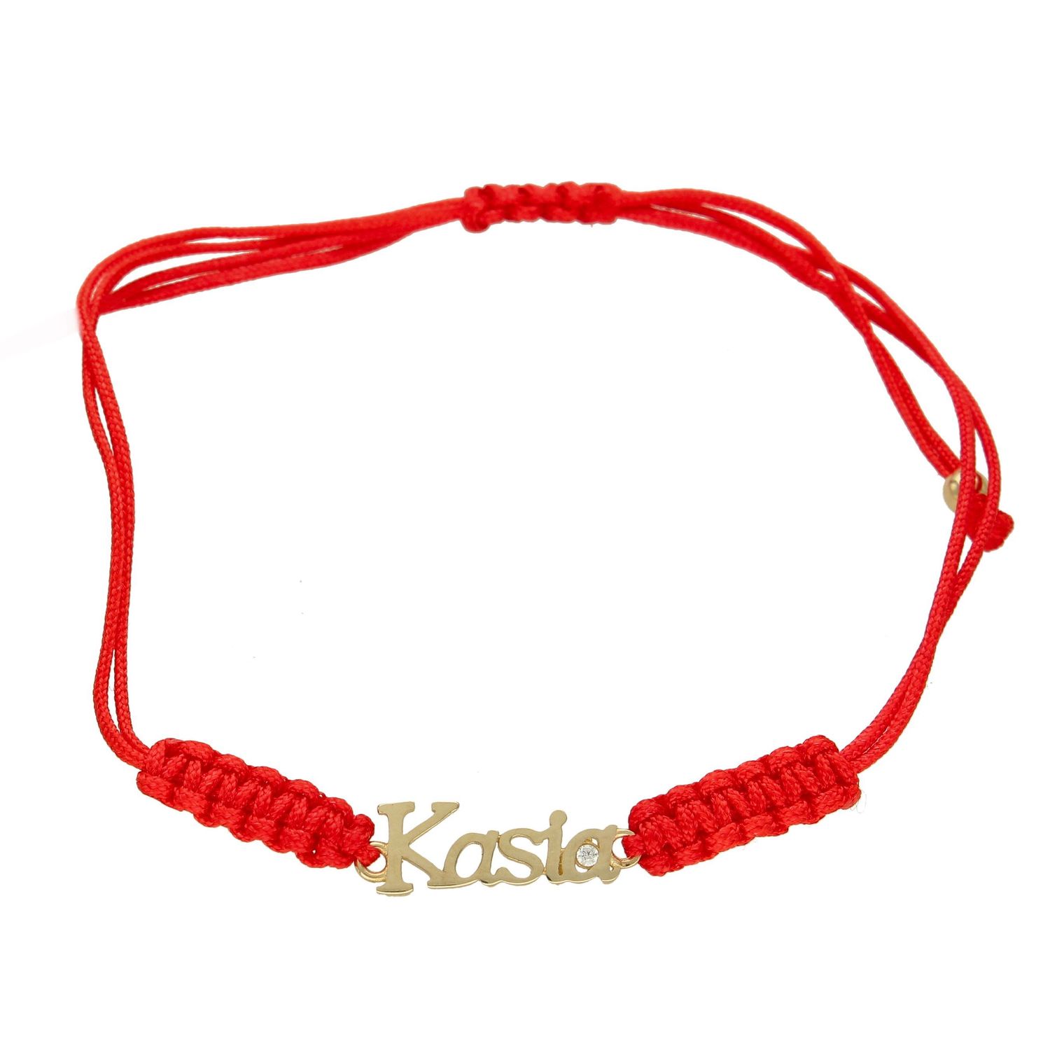 Złota bransoletka na czerwonym sznureczku z imieniem KASIA BR 6599 (1).jpg